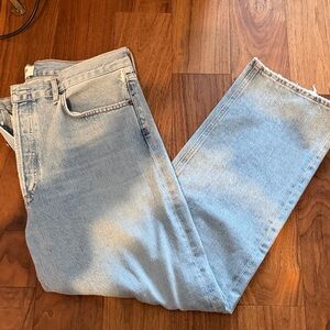 Agolde distressed hem straight leg jeans (sz33)